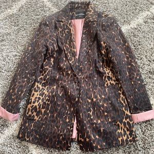 KITTENISH Boyfriend Fit Cheetah Blazer
